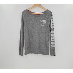 Nike Oregon State Beavers Long Sleeve‎ T-Shirt Women's Medium Gray Athletic